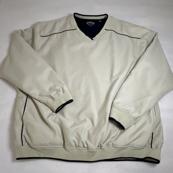 Callaway Golf Pullover Jacket Mens Size XXL Tan Brushed Microfiber - Picture 1 of 10
